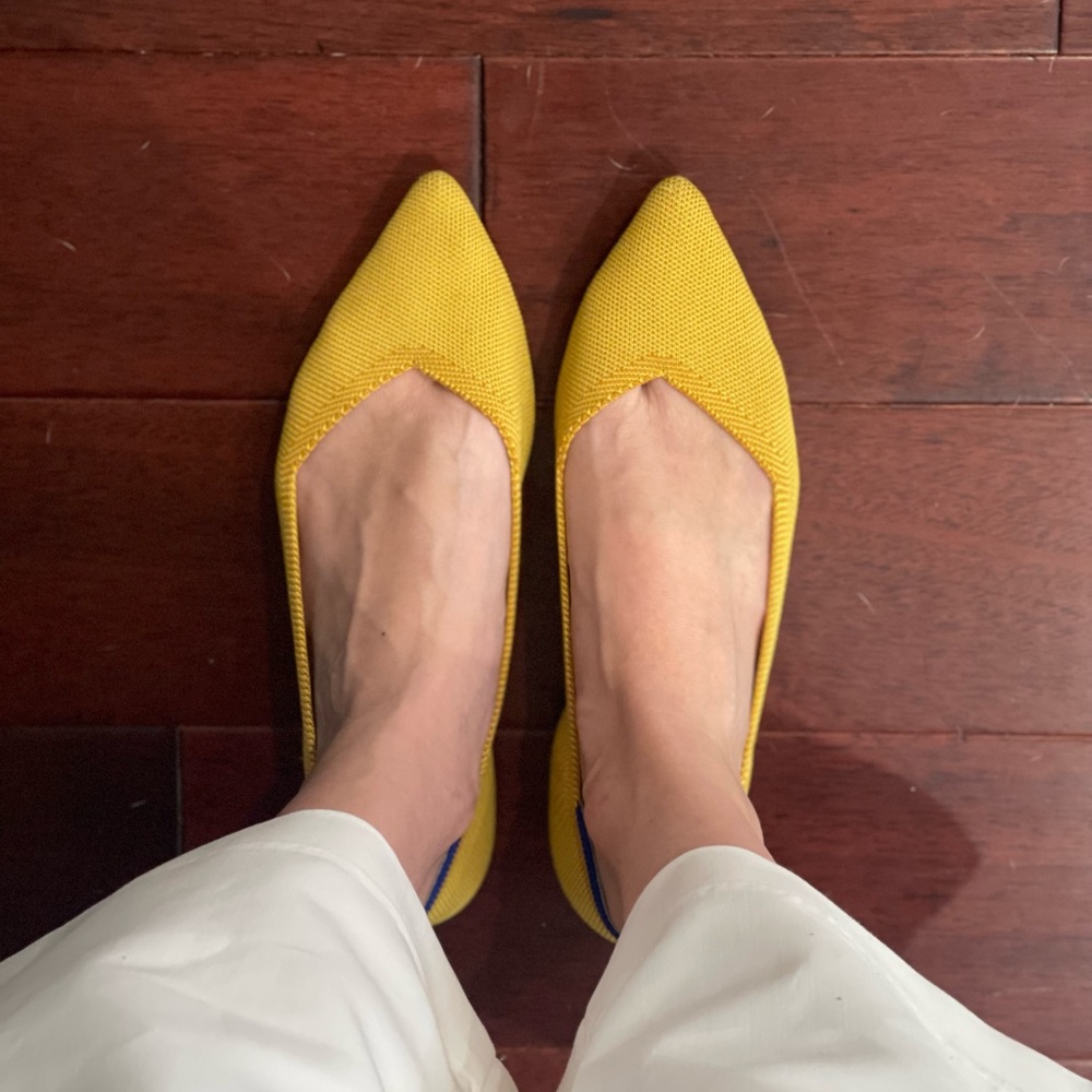 Rothy’s Yellow Pointed-Toe Flats size 9